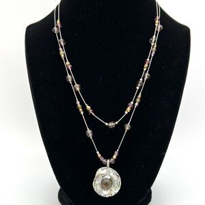 Ascopa -Israel Sterling Silver 925 Roman Glass Labradorite & Glass Bead Necklace